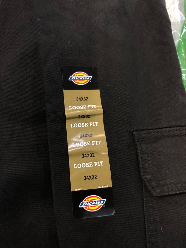 Photo 3 of Dickies Men's Loose-Fit Cargo Work Pant 34W x 32L Black