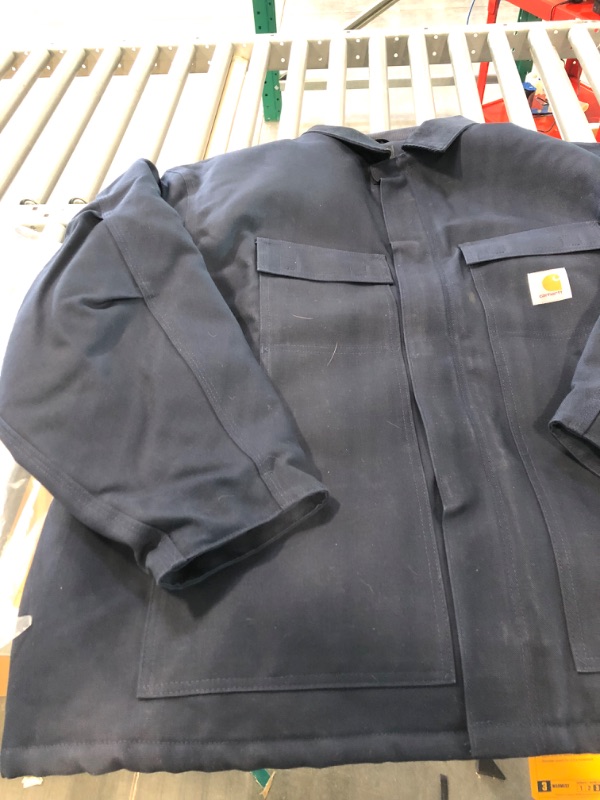 Photo 4 of Carhartt Men's Loose Fit Firm Duck Insulated Traditional Coat 3X-Large Dark Navy