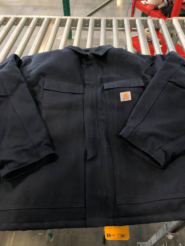 Photo 3 of Carhartt Men's Loose Fit Firm Duck Insulated Traditional Coat 3X-Large Dark Navy