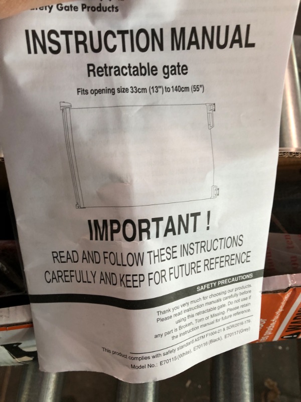 Photo 3 of EasyBaby Retractable Baby Gate, 33" Tall, Extends up to 55'' Wide, Black / Child Safety Baby Gates, Pet Retractable Gates for Stairs, Doorways, Hallways, Indoor and Outdoor