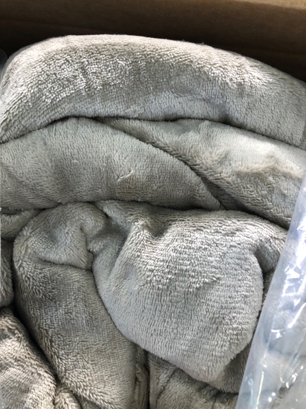 Photo 3 of Amazon Basics Ultra-Soft Micromink Sherpa Blanket - Full or Queen, Taupe Full/Queen Taupe