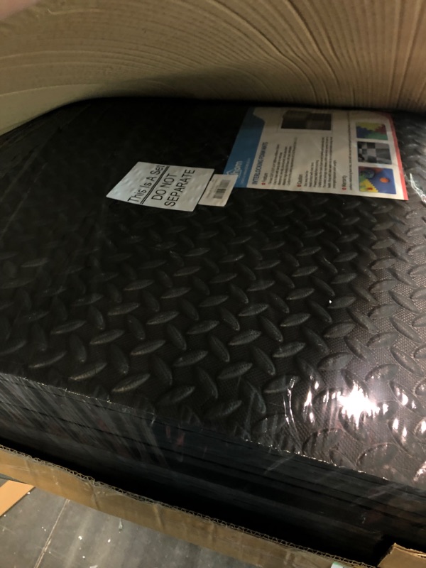 Photo 1 of innhom 12/24/48 Tiles Gym Flooring Gym Mats Exercise Mat for Floor Workout Mat Foam Floor Tiles for Home Gym Equipment Garage 12 black