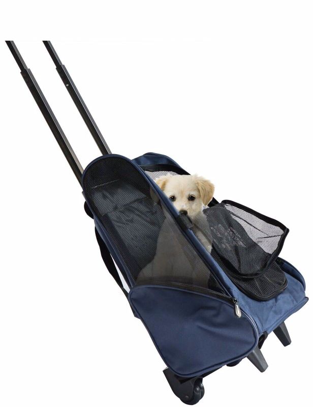 Photo 1 of LEMKA Pet Rolling Carrier Backpack Wheel Around 4-in-1 Pet Travel (Dark Blue)
