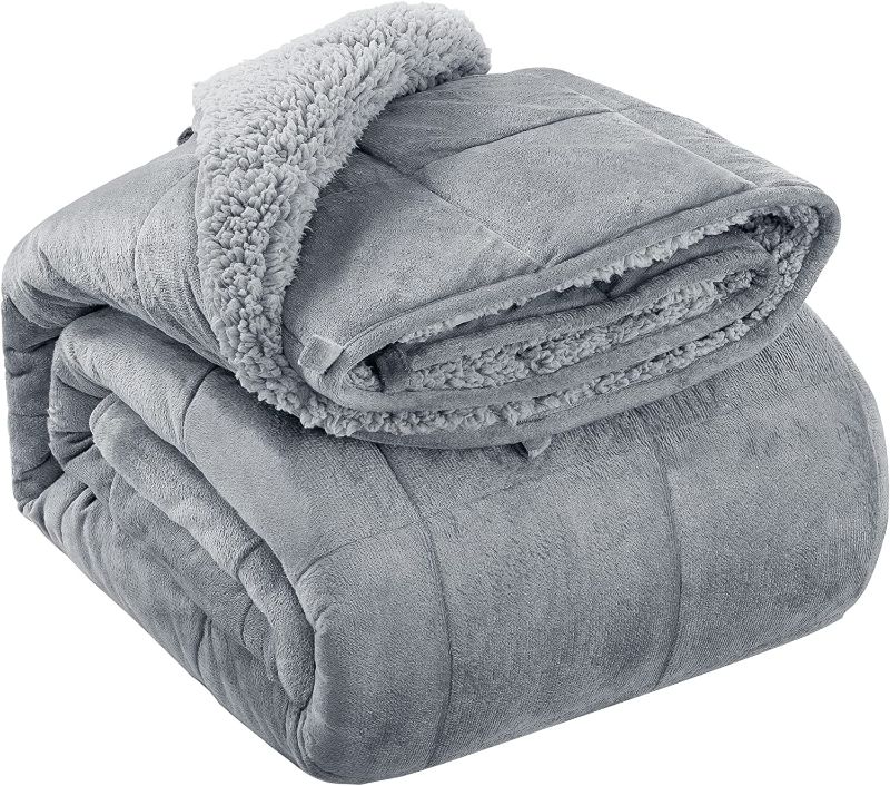 Photo 1 of hblife sherpa fleece weighted blanket  25 lbs 