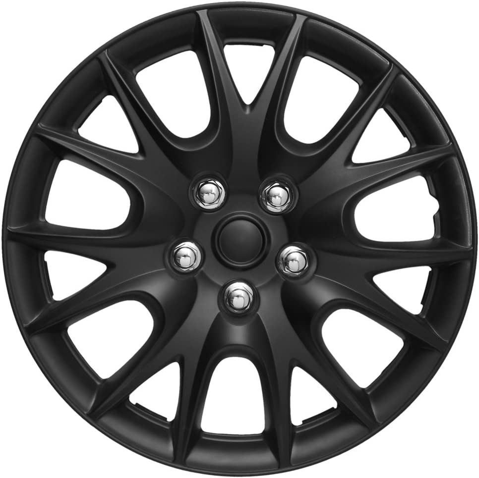 Photo 1 of 15 inch Hubcaps Best for 1997-1999 Nissan Maxima -2 count  Wheel Covers 15in Hub Caps Rim Cover - Car Accessories for 15 inch Wheels - Snap On Hubcap, Auto Tire Replacement Exterior Cap - Black Metallic Black