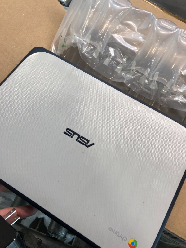 Photo 3 of ASUS Chromebook C202SA-YS01 11.6" Ruggedized and Water Resistant Design with 180 Degree Hinge (Intel Celeron 2GB, 16GB eMMC, Dark Blue) (Renewed) -- heavily used and locked has to be reset 