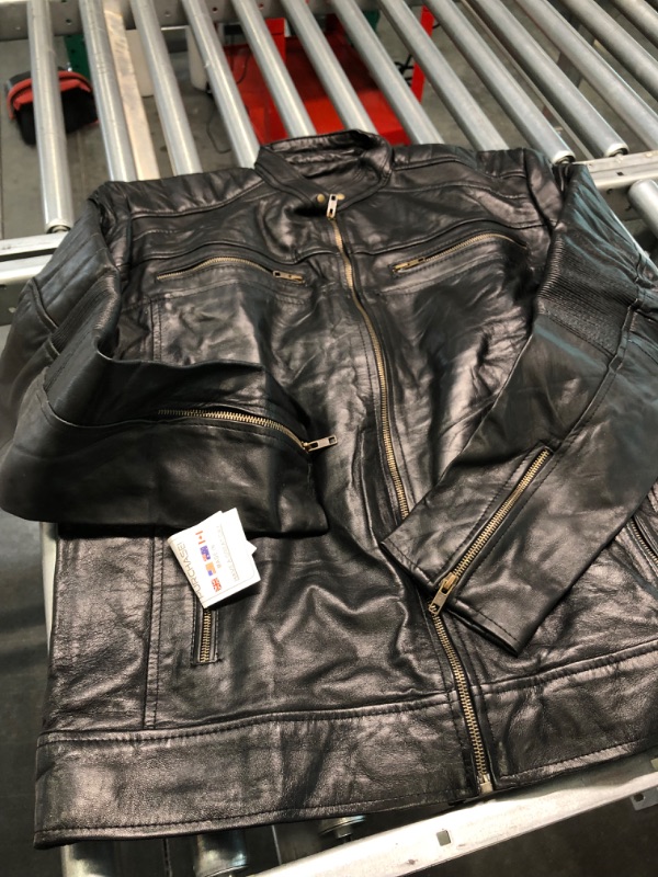Photo 1 of mens leather jacket black size xl