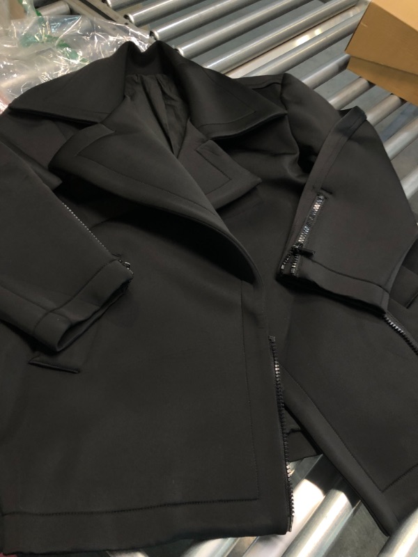 Photo 1 of house london clothing black quarter zip up blazer -- womens plus size xs (size runs a little big) 
