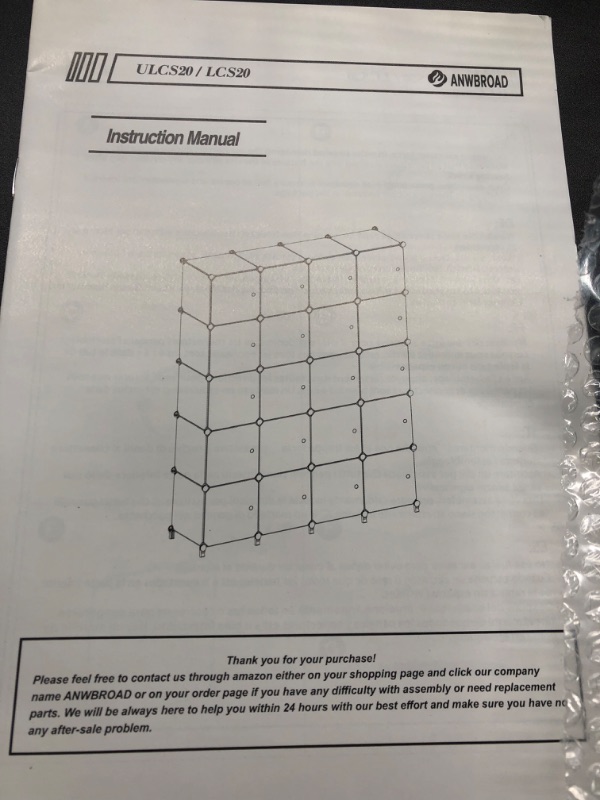 Photo 3 of ANWBROAD Cube Storage Organizer 20-Cube Plastic Closet Cabinet with Doors DIY Modular Clothing Storage Shelves Bookshelf Wardrobe Multi-Use Storage for Bedroom LivingRoom Office ULCS20BM
