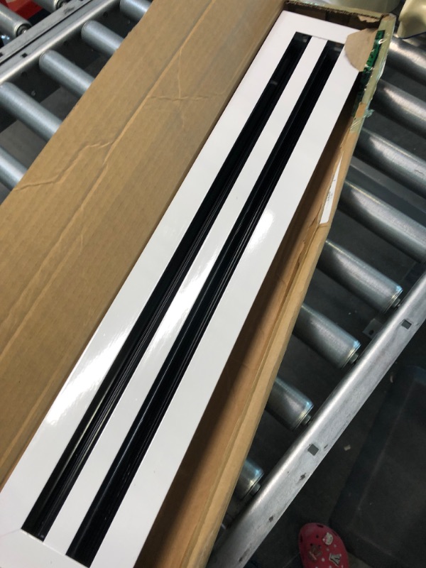 Photo 1 of BUILDMART - 24" Linear Slot Diffuser - (2 Slot) Double Slot - White Decorative Air Vent - Modern AC Vent Cover for Ceiling, Walls & Floors - Texas Buildmart