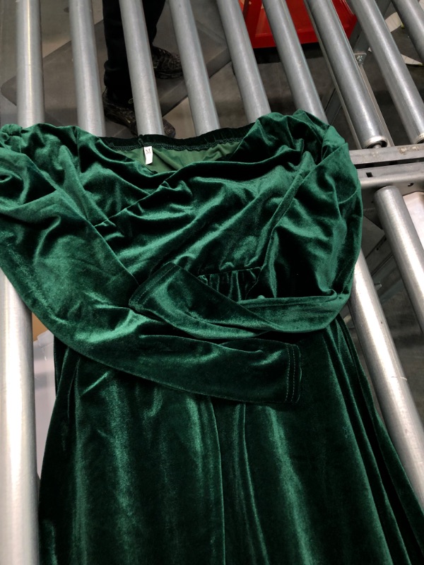Photo 4 of womens green velvet long sleeve dress size medium 
