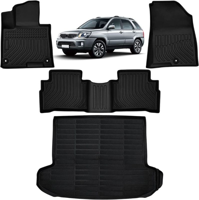 Photo 1 of All Weather Floor Mats Set Custom Fit for Kia Sportage 2023 All-Weather Cargo Liner Rear Cargo Tray Trunk Floor Mat Interior Accessories
