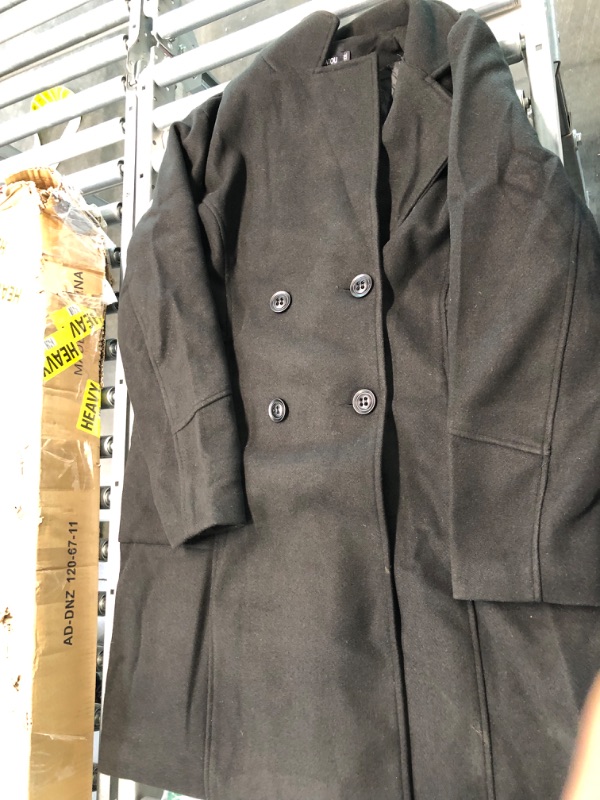 Photo 5 of chouyatou Men's Classic Double Breasted Wool Blend Pea Coat Mid Long Trench Coat--2XL
