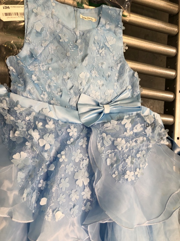 Photo 1 of NNJXD SLEEVELESS BABY BLUE DRESS WITH FLOWERS SIZE GIRLS 14-16