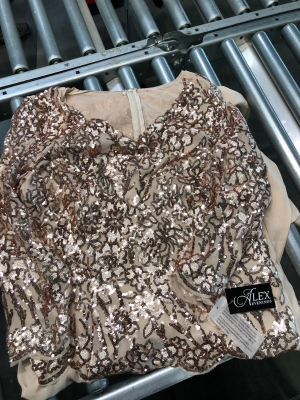 Photo 6 of ROSE GOLD ALEXS EVENINGS GOWN LACE TOP 3/4 SLEEVE--SIZE 10