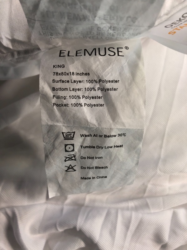 Photo 3 of ELEMUSE King Cooling Mattress Topper for Back Pain, Extra Thick Mattress pad Cover, Plush Soft Pillowtop with Elastic Deep Pocket, Overfilled Down Alternative Filling