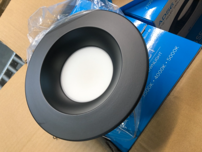 Photo 5 of American Lighting ?AD56-5CCT-BK;120 Volts, LED, 15 Watts, Advantage Select Dimmable Lighting Recessed Downlights; 5-CCT 2700K-5000K, 900Lm, 5/6 in; 90CRI, Black for Commercial, Residential (12 Pack)