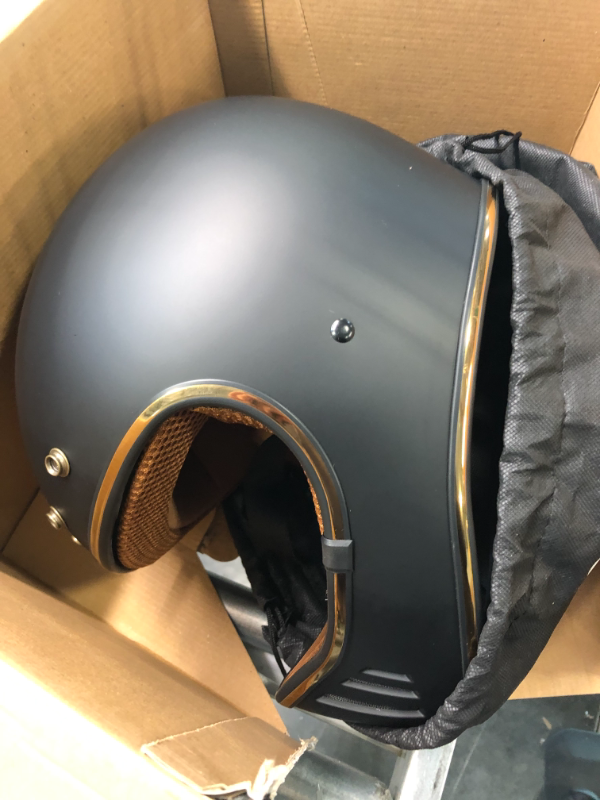 Photo 4 of ROYAL M141 Full face Motorcycle Helmet - DOT Approved - Unisex, Classic, Elegant Design (Matte Black, L) Matte Black Large