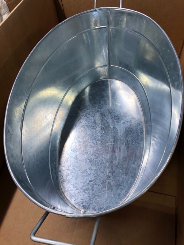 Photo 3 of Achla Designs Large Oval Galvanized Steel Tub