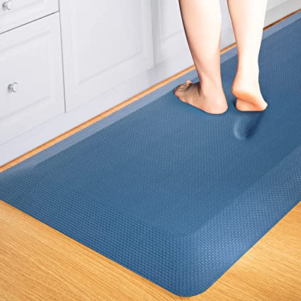 Photo 1 of Anti Fatigue Mat Floor Kitchen Mat, FEATOL Standing Desk Mat Foam Cushioned Anti Fatigue Mats Comfort Standing Pad 9/10 Inch Thick (20" x 32", Blue)