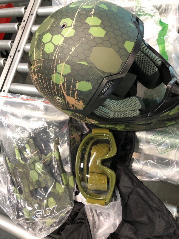 Photo 4 of GLX GX623 DOT Kids Youth ATV Off-Road Dirt Bike Motocross Motorcycle Full Face Helmet and Goggles for Boys & Girls (Camouflage, Small)