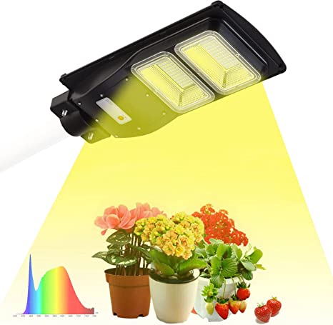 Photo 1 of BSOD Solar Grow Lights for Outdoor Plants, Cordless Full Spectrum Growing Led Greenhouse Lamp with Timer Auto Remote Wireless Waterproof,2in1 Motion Sensor Street & Plant Light