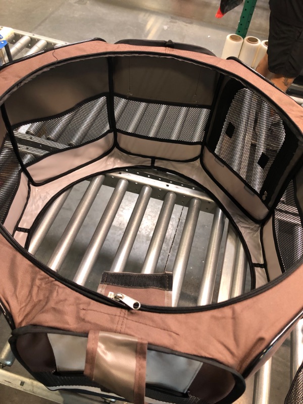 Photo 1 of DONORO Dog Playpen 29" Portable Pet Play Pens for Small Dog/Cat/Rabbit/Chicks, Cat Playpen Indoor/Outdoor with Carring Case, Removable Zipper Top and Bottom