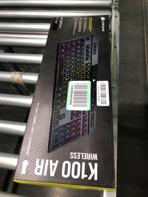 Photo 2 of Corsair K100 AIR Wireless RGB Mechanical Gaming Keyboard - Ultra-Thin, Sub-1ms Slipstream , Low-Latency Bluetooth, Cherry MX Ultra Low Profile Keyswitches - NA Layout, QWERTY - Black K100 AIR WIRELESS CHERRY MX Ultra Low Profile Switches