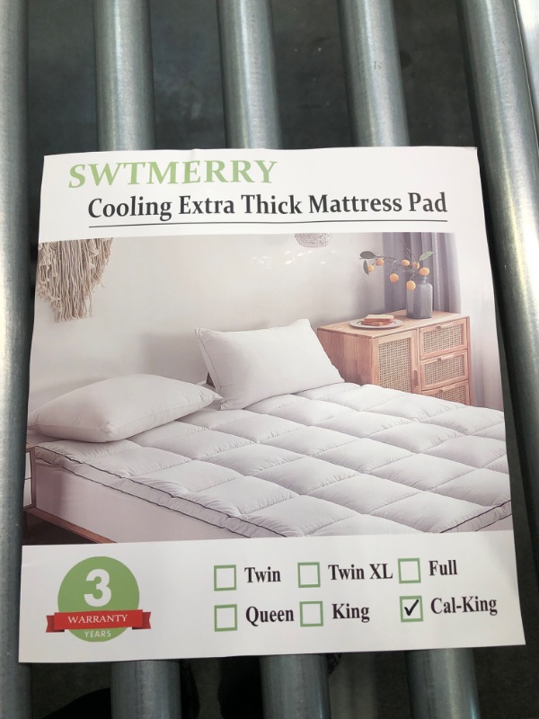 Photo 3 of California King Mattress Pad Topper - Extra Thick Quilted Fitted Mattress Protector Pillow Cotton Top with 21" Deep Pocket for 8-24 inches Mattress,Soft and Breathable Bed Topper Cover