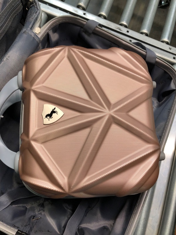 Photo 1 of Gem 2-Piece Rose Gold Carry-On Spinner Cosmetic Suitcase