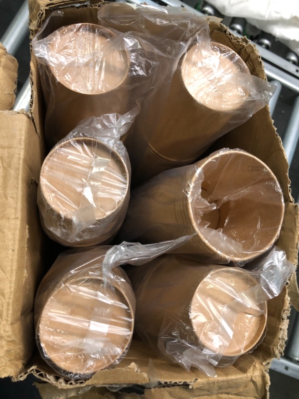 Photo 3 of [300 Pack] 8 oz. Kraft Paper Hot Coffee Cups - Unbleached