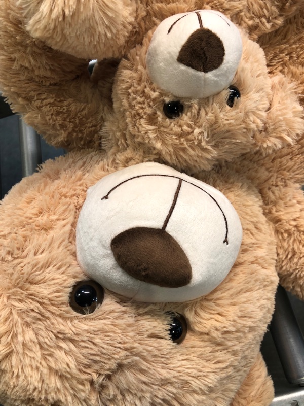 Photo 1 of MorisMos Giant Teddy Bear Mommy and Baby Bear Soft Plush Bear Stuffed Animal for Teddy Bear Baby Shower,Tan,39 Inches