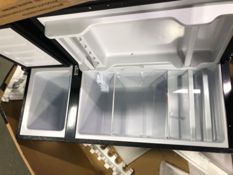 Photo 8 of Anukis Compact Refrigerator4.0 Cu Ft 2 Door Mini Fridge with Freezer For Apartment, Dorm, Office, Family, Basement, Garage, Silver 4.0 Cu Ft silver