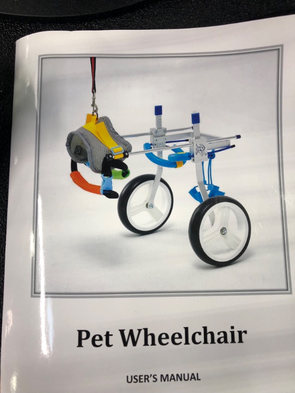 Photo 1 of Dog Wheelchair,2 Wheels Adjustable Pet Wheelchair,Dog Cart,Dog Wheelchair for Back Legs,Pet Hind Leg Exercise Cart Disabled Dog Assisted Walk Car for Disabled Puppy Cats (Size xxxs-XL
