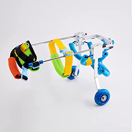 Photo 1 of Dog Wheelchair,2 Wheels Adjustable Pet Wheelchair,Dog Cart,Dog Wheelchair for Back Legs,Pet Hind Leg Exercise Cart Disabled Dog Assisted Walk Car for Disabled Puppy Cats (Size xxxs-XL
