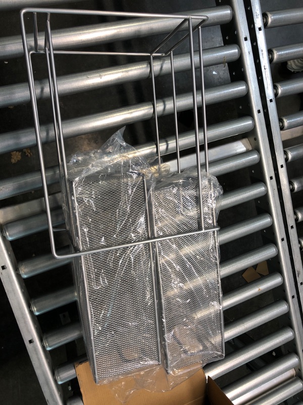 Photo 1 of Artestia 2-Tier Mesh Steel Double Sliding Cabinet Basket Organizer/Drawer (Silver)