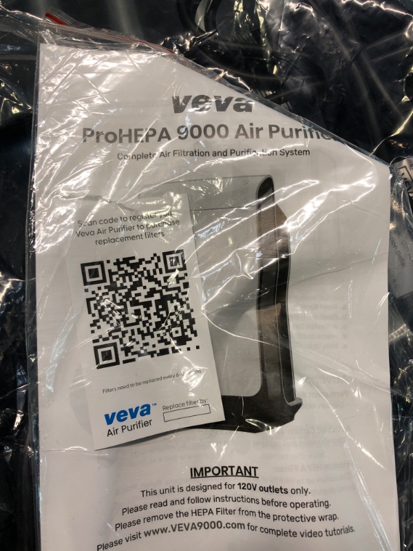 Photo 5 of VEVA Air Purifier Large Room - ProHEPA 9000 Premium Air Purifiers for Home w/ H13 Washable HEPA Filter for Smoke, Dust, Pet Dander & Odor - Black