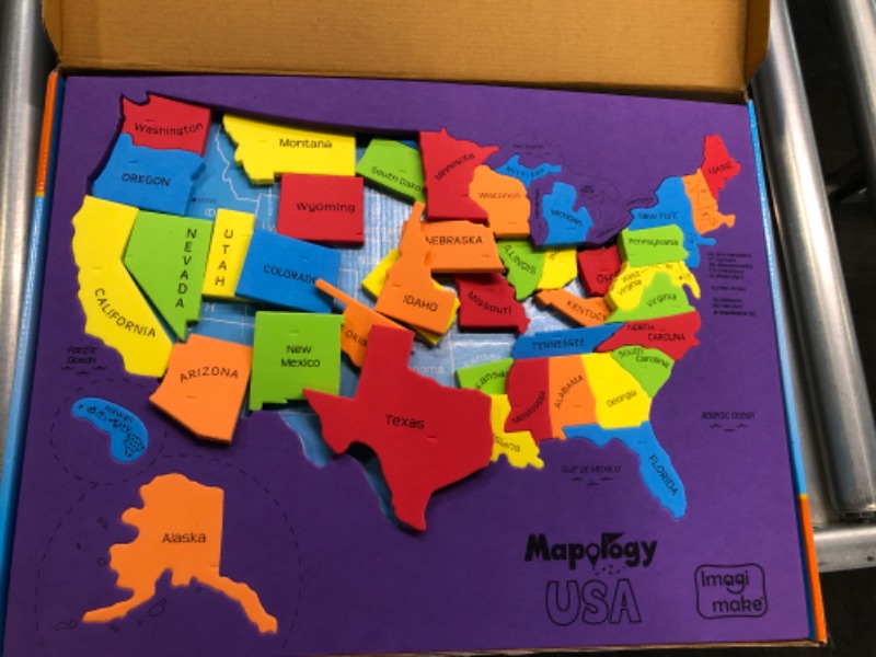 Photo 3 of Imagimake: Mapology USA with Capitals- Learn USA States Along with Their Capitals and Fun Facts- Fun Jigsaw Puzzle- Educational Toy for Kids Above 5 Years