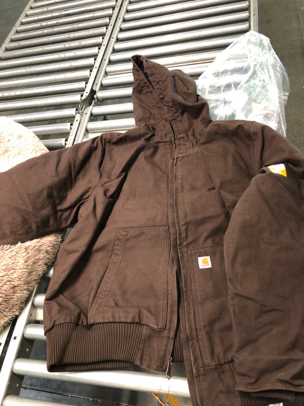 Photo 3 of Carhartt Women's Loose Fit Washed Duck Insulated Active Jacket Dark Brown XX-Large