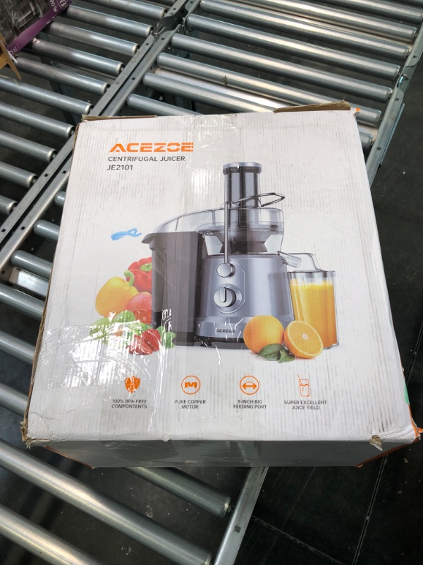 Photo 2 of Acezoe Juicer Machines 1300W Juicer Vegetable and Fruit, Power Juicers Extractor with 3" Feed Chute, Centrifugal Juicer with High Juice Yield, Easy to Clean&BPA-Free, Dishwasher Safe, Brush Included Silver XL