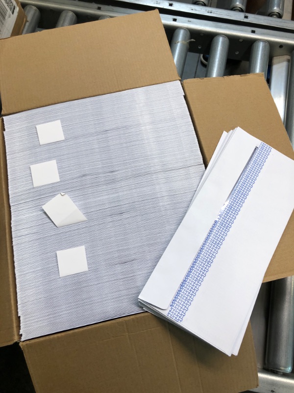 Photo 3 of HERKKA 500#10 Flip and Seal Double Window Security Envelopes - Perfect Size for Multiple Business Statements, Quickbooks Invoices, and Return Envelopes - Number 10 Size 4-1/8 x 9-1/2 - White - 24 LB Flip and Seal-blue