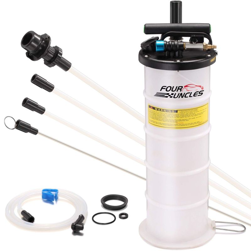 Photo 1 of FIRSTINFO Patented 6.5L Pneumatic/Manual Oil Extractor Pump for Automobile Fluids Evacuation w/Extra Storage Tube & Dia. 3.5 x 4.5mm Tube-A1102USY5