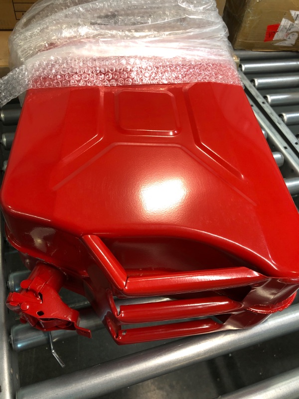 Photo 5 of 20L 5 Gallon Metal Gas Can Red with Fuel Can and Spout System, US Standard Cold-Rolled Plate Petrol Diesel Can - Gasoline Bucket (18.3" x 13.98" x 6.3")