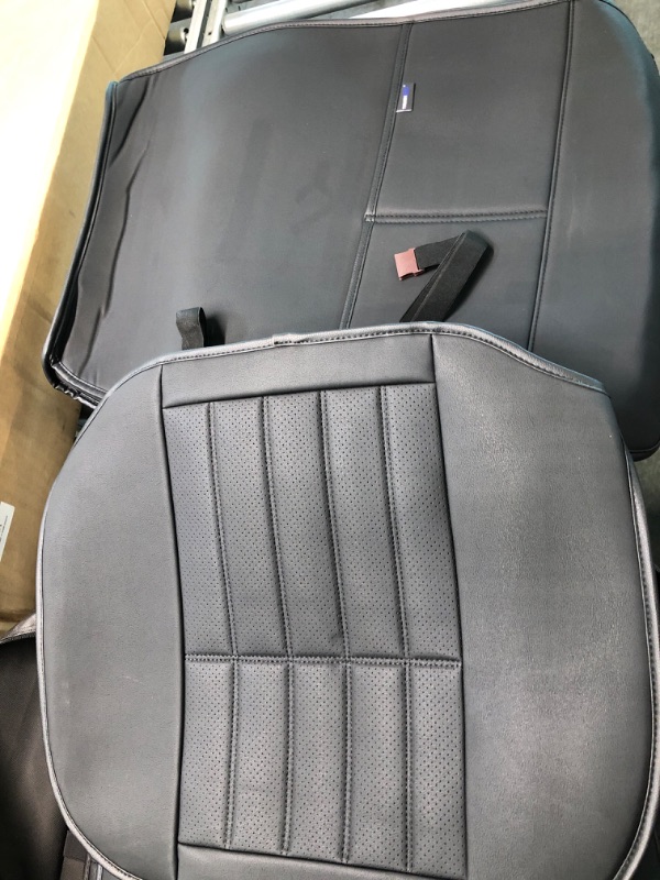 Photo 5 of Truckiipa Dodge Ram Seat Covers Full Set, Full Coverage Luxury Car Seat Covers Waterproof Leather Protector Pickup Truck Accessories, Custom Fit for 2002-2023 Ram 1500 2500 3500 Crew Mega Cab Full Set/Black C:Flat Front+Short Middle Rear