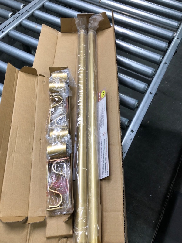 Photo 1 of 2 Pack Gold Curtain Rods for Windows 28 to 48 Inch(2.3-4ft),1 Inch Diameter Heavy Duty Curtain Rods,Cylindrical End Cap Curtain Rod,Modern Adjustable Drapery Rods,Window Curtains Rod 28-48",Gold 28-48"&2 pack Gold