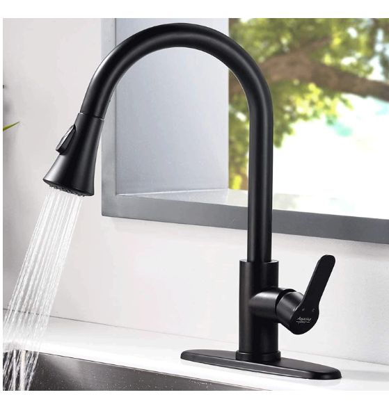 Photo 1 of AMAZING FORCE Kitchen Faucet with Pull Down Sprayer 2 Modes Stainless Steel Kitchen Sink Faucet Single Handle Faucet for Kitchen Sink