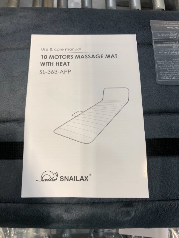 Photo 3 of Snailax Massage Mat with Heat, App Control, Full Body Massage pad with 10 Vibration Motors, 4 Therapy Heating pad, Vibration pad for Back, Waist, Legs Pain Relief,Gifts Soft Polyester SL-363-APP