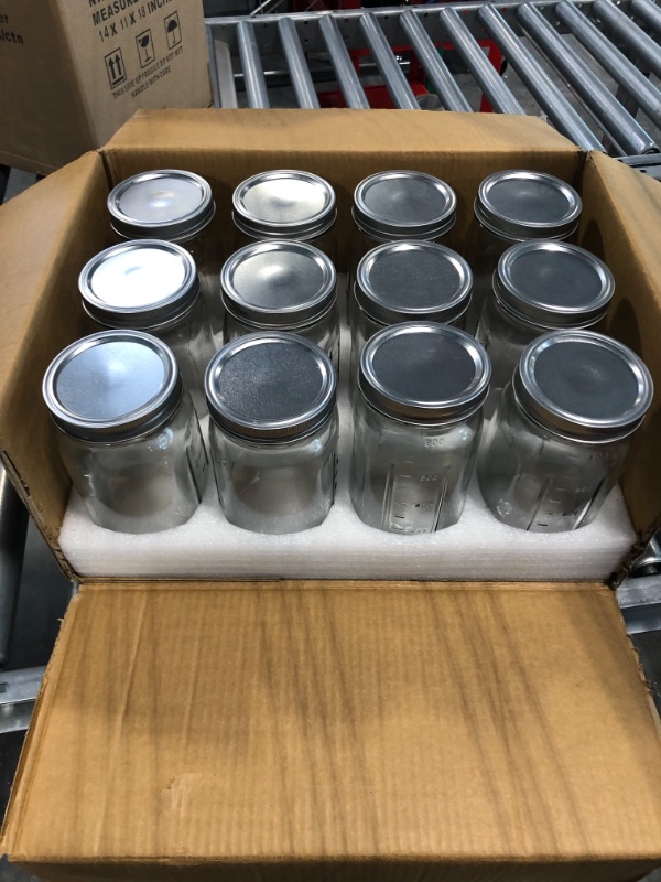 Photo 3 of Bedoo Mason Jars 32 oz, 12 Pack Quart Mason Jars With Wide Mouth Lids, Glass Jars for Canning, Food Storage, Meal Prep, Overnight Oats, Fermenting, Pickling, DIY Projects