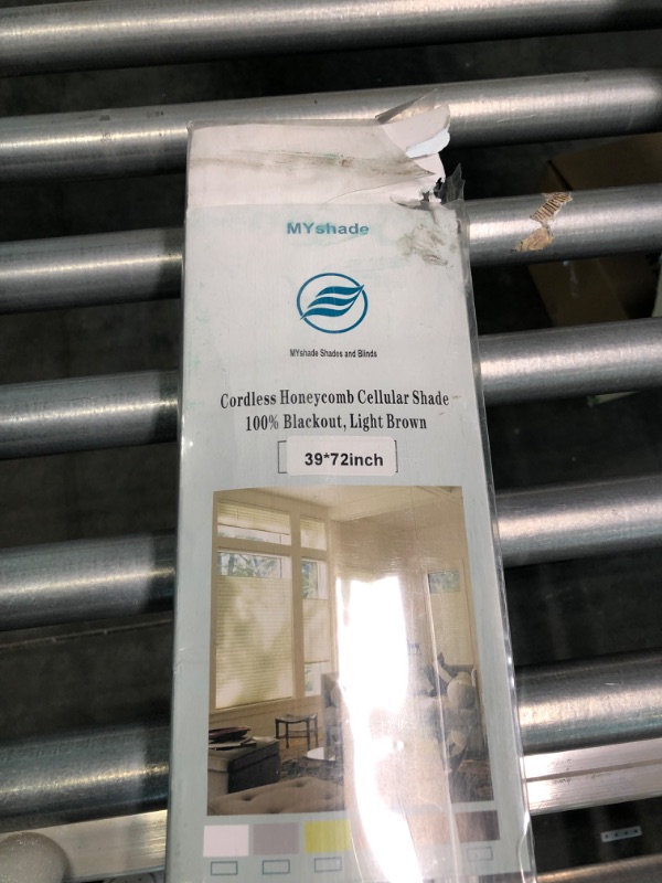 Photo 4 of MYshade Cordless Cellular Windows Shades Blackout Blinds for Windows Easy to Install 39" W X 72" H(Light Brown), CEL39LB72C Light Brown 39"W x 72"H