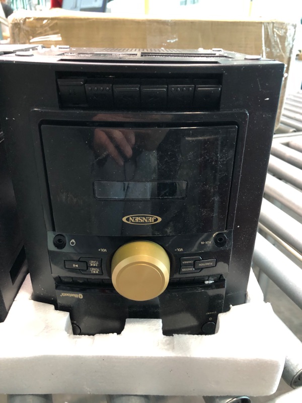 Photo 1 of Jensen Modern Gold 3-Piece CD Shelf Home Portable Stereo Bluetooth CD Music System with Cassette and Digital AM/FM Radio (Remote Included)